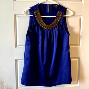 Blue top with beading